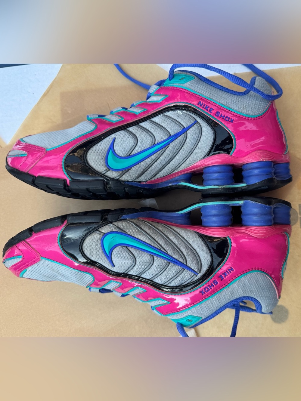 Nike Shox Navina Wolf Grey Pink 356918-036 Size Women 9